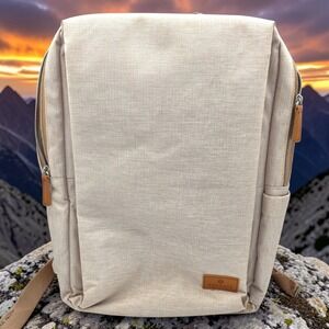 Nordace Siena Smart Backpack Beige   Laptop Charging Travel Bag Luxury Neutral